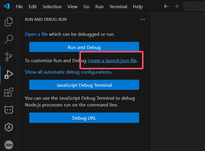 创建 launch.json 文件